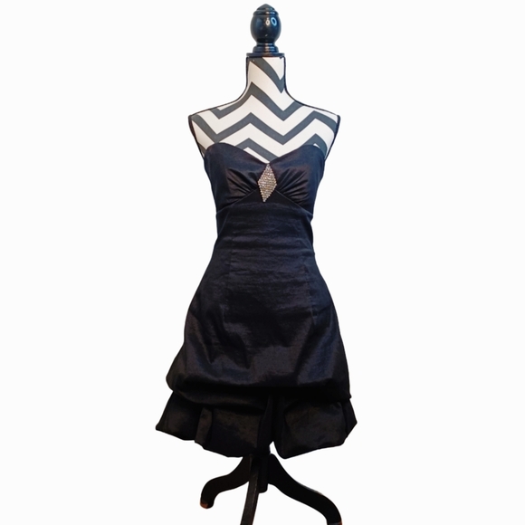 Gunne Sax Vintage Evening Y2K Bubble Hem Strapless Short Dress - Picture 2 of 16